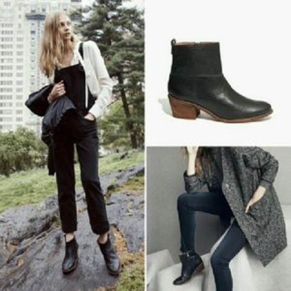 Madewell Black Leather Perrie Booties - Picture 5 of 8